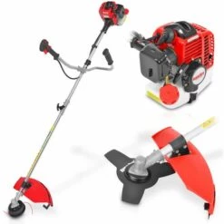 Hecht Jardin 128 BTS Debroussailleuse Essence Systeme De Coupe A 2 Fils Et Couteau A 3 Dents