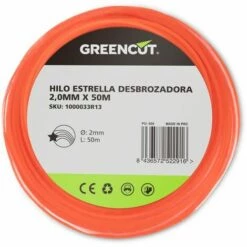 GREENCUT Fil étoilé Pour Débroussailleuse 2,0MM X 50M
