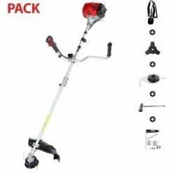 Debroussailleuse Thermique Puissante 52 Cm3 2cv Harnais Double Et Couteau 3 Dents LEA LE25517BP - Rouge