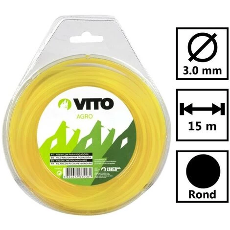 VITO GARDEN Fil Nylon Rond Pour Débroussailleuse 15m - Diamètre 3mm 4 VITO GARDEN Fil Nylon Rond Pour Débroussailleuse 15m - Diamètre 3mm – Image 2
