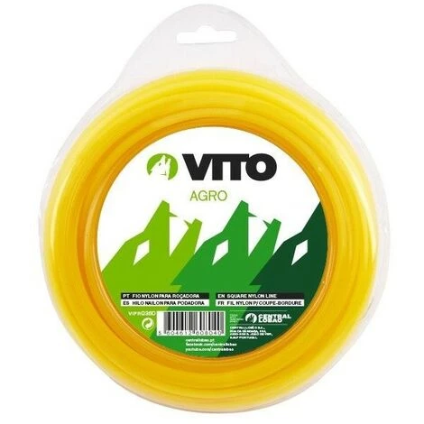 VITO GARDEN Fil Nylon Carré Pour Débroussailleuse - Longueur 15m - Diamètre 3mm 3 VITO GARDEN Fil Nylon Carré Pour Débroussailleuse - Longueur 15m - Diamètre 3mm