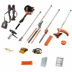 TIMBERPRO Multifonction 4 En 1 Débroussailleuse, Taille Haie, Elagueuse + Rallonge, 52 Cm3, 3cv