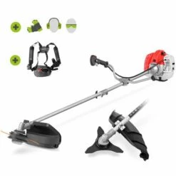 Débroussailleuse Avec Moteur à Essence 2 Temps 65cc 4,9cv, 2 Accessoires Différents Pour La Coupe, Guidon à Double Poignée, Régulateur De Puissance, Harnais De Sécurité - Greencut GGT650X-2