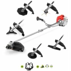 Débroussailleuse Avec Moteur à Essence 2 Temps 65cc 4,9cv, 6 Accessoires Différents Pour La Coupe, Guidon à Double Poignée, Régulateur De Puissance, Harnais De Sécurité - Greencut GGT650X-6