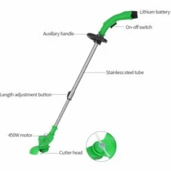 HAPPYSHOPPING KKmoon Tondeuse A Gazon Electrique Debroussailleuse Tondeuse A Gazon Batterie Au Lithium Rechargeable, Une Charge Et Une Charge, Prise EU -Débroussailleuse Soldes Magasin 28356163 4