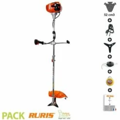 Pack Débroussailleuse Thermique 52cm3 Tête Fil Lame Harnais Ruris Dac311