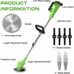 HAPPYSHOPPING Tondeuse A Gazon 21 V, Petite Tondeuse A Gazon Automatique, Tondeuse A Gazon A Batterie Au Lithium Rechargeable, Tondeuse A Gazon Agricole Tondeuse A Gazon + 2 Pieces - Tondeuse A Gazon Agricole Tondeuse A Gazon + 2 Pieces -Débroussailleuse Soldes Magasin 32637484 2