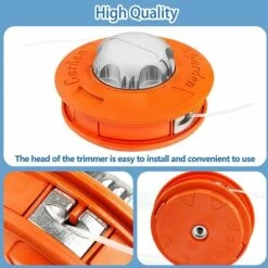 BRIDAY Tete Debroussailleuse Universelle, Tête De Tondeuse à Gazon Universelle En Aluminium Twister Concave-convexe Pour Ligne D'alimentation Adaptée à La Ferme De La Cour Du Jardin M10x1.25LH Orange -Débroussailleuse Soldes Magasin 35852136 5