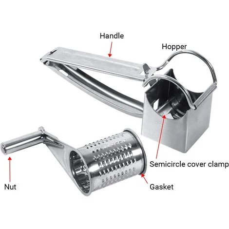 ABCRITAL Râpe À Fromage Polyvalente, Râpe À Fromage En Acier Inoxydable Avec Tambours À Main En Acier Inoxydable, Râpe À Spaetzle Pour Mozzarella, Légumes Et Plus, Design Ergonomique 4 ABCRITAL Râpe À Fromage Polyvalente, Râpe À Fromage En Acier Inoxydable Avec Tambours À Main En Acier Inoxydable, Râpe À Spaetzle Pour Mozzarella, Légumes Et Plus, Design Ergonomique – Image 2
