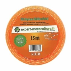 ADAPTABLE Fil Débroussailleuse Hélicoïdal Silencieux L: 15m, Ø: 3,00mm