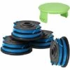 LITZEE Bobine De Rechange Pour Coupe-Bordures, 4 Pièces Bobine De Tondeuse à Gazon Bobines De Mangeur De Mauvaises Herbes Avec Couvercle Accessoires De Remplacement Pour Ryobi AC14RL3A AC80RL3