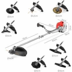 Débroussailleuse à Essence 65cc 4,9cv, Moteur 2 Temps, 8 Accessoires, Guidon Double Poignée, Régulateur Puissance, Harnais Sécurité - Greencut GGT650X-8 -Débroussailleuse Soldes Magasin 3938485 5