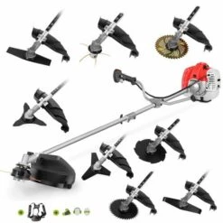 Débroussailleuse à Essence 65cc 4,9cv Avec Moteur 2 Temps, 9 Accessoires Différents Pour La Coupe, Guidon à Double Poignée, Régulateur De Puissance, Harnais De Sécurité - Greencut GGT650X-9
