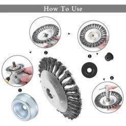 GUAZHUNIFR Tête De Coupe De Coupe-Herbe, Brosse à Roue En Fil D'Acier Tête De Tondeuse à Gazon En Acier Tête De Rechange, Guazhuni 5 Pièces -Débroussailleuse Soldes Magasin 42736154 4