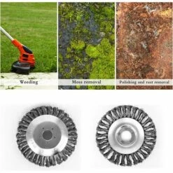 GUAZHUNIFR Tête De Coupe De Coupe-Herbe, Brosse à Roue En Fil D'Acier Tête De Tondeuse à Gazon En Acier Tête De Rechange, Guazhuni 5 Pièces -Débroussailleuse Soldes Magasin 42736154 5