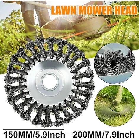 Brosse De Débroussailleuse à Gazon, Irisfr Brosse Débroussailleuse De Mauvaises Herbes, Brosse Rotative Disque De Pinceau à Roue, 150 X 150 X 25mm 4 Brosse De Débroussailleuse à Gazon, Irisfr Brosse Débroussailleuse De Mauvaises Herbes, Brosse Rotative Disque De Pinceau à Roue, 150 X 150 X 25mm – Image 2