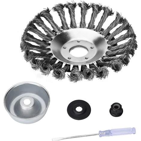 6'' Tête Brosse Désherbage Pour Débroussailleuse Outils De Pelouse, 150mm Brosse à Désherber Ronde Avec Roue En Fil D'acier Massif Pour Jardin Agriculture (4 Accessoires Kit) 3 6'' Tête Brosse Désherbage Pour Débroussailleuse Outils De Pelouse, 150mm Brosse à Désherber Ronde Avec Roue En Fil D'acier Massif Pour Jardin Agriculture (4 Accessoires Kit)