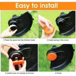 ALMI Tête De Débroussailleuse 4 Pcs Bobines De Rechange De Tondeuse à Gazon Blanc Bobine De Remplacement à Alimentation Automatique En Nylon Bobine De Rechange Pour Coupe-bordure Coupe-herbe, 1,65 Mm De Diamètre -Débroussailleuse Soldes Magasin 43438009 4