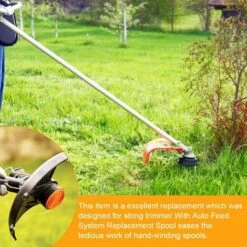 ALMI Tête De Débroussailleuse 4 Pcs Bobines De Rechange De Tondeuse à Gazon Blanc Bobine De Remplacement à Alimentation Automatique En Nylon Bobine De Rechange Pour Coupe-bordure Coupe-herbe, 1,65 Mm De Diamètre -Débroussailleuse Soldes Magasin 43438009 5