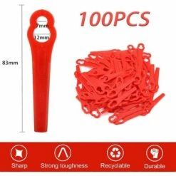 ALMI Tête De Débroussailleuse Lame Coupe Bordure,100pcs Lames En Plastique De Rechange Lame Taille Bordure Lame Plastique Coupe Bordure Lame Coupe Bordur,pour Jardin Et Pelouse Coupe-Bordures Sur Batterie -Débroussailleuse Soldes Magasin 43440424 2
