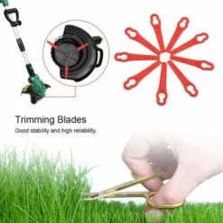 ALMI Tête De Débroussailleuse Lame Coupe Bordure,100pcs Lames En Plastique De Rechange Lame Taille Bordure Lame Plastique Coupe Bordure Lame Coupe Bordur,pour Jardin Et Pelouse Coupe-Bordures Sur Batterie -Débroussailleuse Soldes Magasin 43440424 3
