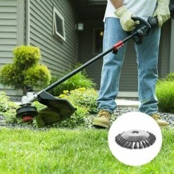 DONTODENT Tête De Coupe De Coupe-Herbe Brosse à Roue En Fil D'Acier Tête De Tondeuse à Gazon En Acier Tête De Rechange Pour Coupe-Bordures -Débroussailleuse Soldes Magasin 46192291 5