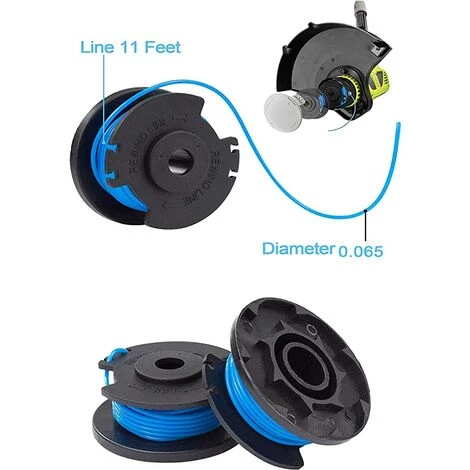 ALMI 8 Bobines De Fil De Rechange Pour Débroussailleuse 0,065" 18V 24V 40V Compatible One+ AC14RL3A,522994001 Capuchon Pour Débroussailleuse Sans Fil 3,44m 8 Bobines + 2 Capuchons 5 ALMI 8 Bobines De Fil De Rechange Pour Débroussailleuse 0,065" 18V 24V 40V Compatible One+ AC14RL3A,522994001 Capuchon Pour Débroussailleuse Sans Fil 3,44m 8 Bobines + 2 Capuchons – Image 3