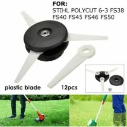 LONGZIMING Tête De Débroussailleuse Aluminium Tête De Coupe Herbe Universelle Pour Accessoires De Tondeuse À Gazon,avec 12 Pièces Coupées -Débroussailleuse Soldes Magasin 47155527 3