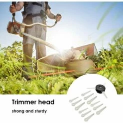 LONGZIMING Tête De Débroussailleuse Aluminium Tête De Coupe Herbe Universelle Pour Accessoires De Tondeuse À Gazon,avec 12 Pièces Coupées -Débroussailleuse Soldes Magasin 47155527 4