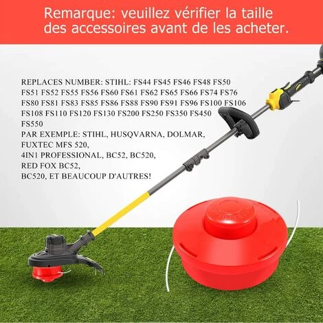 TINOR 3X Tête De Débroussailleuse Universelle Fil Nylon (3X Rouge) 4 TINOR 3X Tête De Débroussailleuse Universelle Fil Nylon (3X Rouge) – Image 2