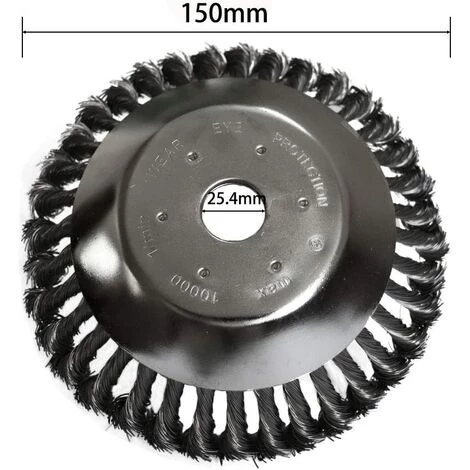 ZHUOXUAN Tête Brosse Désherbage Avec Contre-écrou Pour Débroussailleuse, Plateau Désherbage En Fil D'acier Universel, Tête D'herbe Roue Au Manganèse Brosse Pièces De Rechange, 150 X 25,4 Mm 5 ZHUOXUAN Tête Brosse Désherbage Avec Contre-écrou Pour Débroussailleuse, Plateau Désherbage En Fil D'acier Universel, Tête D'herbe Roue Au Manganèse Brosse Pièces De Rechange, 150 X 25,4 Mm – Image 3