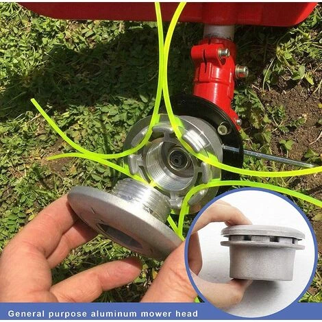 Tête De Débroussailleuse De Rechange Universelle En Aluminium Argenté Pour Débroussailleuse Avec Entretoises En Corde En Nylon Pour Jardin, Pelouse, Patio,Irisfr,1 Pcs 4 Tête De Débroussailleuse De Rechange Universelle En Aluminium Argenté Pour Débroussailleuse Avec Entretoises En Corde En Nylon Pour Jardin, Pelouse, Patio,Irisfr,1 Pcs – Image 2