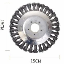 ZHUOXUAN Tête De Débroussailleuse Conique En Fil De Fer Noué Pour Tondeuse à Gazon - Plateau De Désherbage En Métal Pour Débroussailleuse (Diamètre Extérieur150mm, Trou Intérieur 25mm)