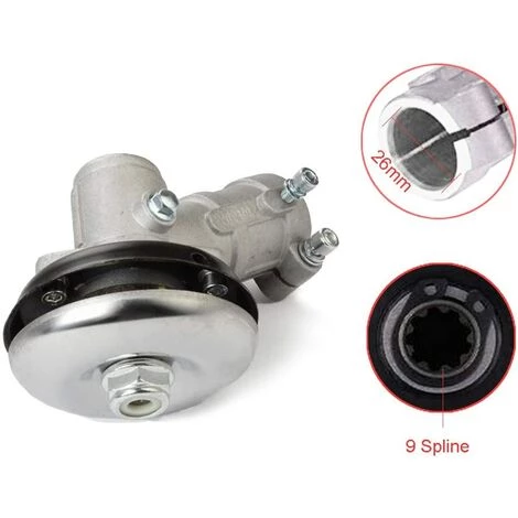 TINOR Renvoi D'angle Debroussailleuse 26mm /28mm, Tête D'engrenage Debroussailleuse Universelle Boîte De Vitesse De Tondeuse à Gazon Pour Coupe Herbe/Tronconneuse (26mm, Rond De 9 Dents) 4 TINOR Renvoi D'angle Debroussailleuse 26mm /28mm, Tête D'engrenage Debroussailleuse Universelle Boîte De Vitesse De Tondeuse à Gazon Pour Coupe Herbe/Tronconneuse (26mm, Rond De 9 Dents) – Image 2