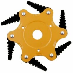 DONTODENT Tête De Débroussailleuse En Métal à 6 Dents - Tête De Tondeuse à Gazon De Jardin 2 Commandes - Vert, Lame Noire