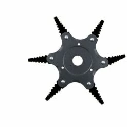 DONTODENT Tête De Débroussailleuse En Métal à 6 Dents - Tête De Tondeuse à Gazon De Jardin 2 Commandes - Noir, Lame Noire