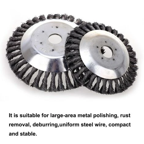 DECKON Tête De Coupe-herbe En Fil D'acier, 150+200mm, Tête De Coupe-herbe De Jardin à Bord Rond, Brosse De Désherbage, Tondeuse à Gazon, Outil De Jardin 5 DECKON Tête De Coupe-herbe En Fil D'acier, 150+200mm, Tête De Coupe-herbe De Jardin à Bord Rond, Brosse De Désherbage, Tondeuse à Gazon, Outil De Jardin – Image 3