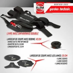 ELEM GARDEN TECHNIC Débroussailleuse Thermique 52cc - Bobine + 3 Lames - Elem Garden -Débroussailleuse Soldes Magasin 53909028 3