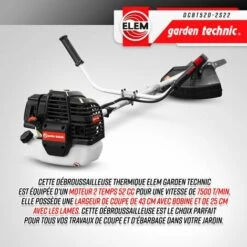 ELEM GARDEN TECHNIC Débroussailleuse Thermique 52cc - Bobine + 3 Lames - Elem Garden -Débroussailleuse Soldes Magasin 53909028 4