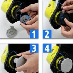 Bobines De Fil De Rechange Pour Débroussailleuse Compatible Ryobi One+ AC14RL3A Remplacement Du Fil De Coupe Et Du Câble De Coupe De La Tête Faucheuse à Bobine Macaron -Débroussailleuse Soldes Magasin 53912353 4