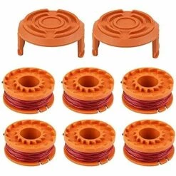 Bobines Fil Pour Débroussailleuses En Nylon Ligne De Bobines De Rechange Avec 2 Capuchons De Coupe Bobine De Fil De Coupe Pour Tondeuse à Gazon Macaron