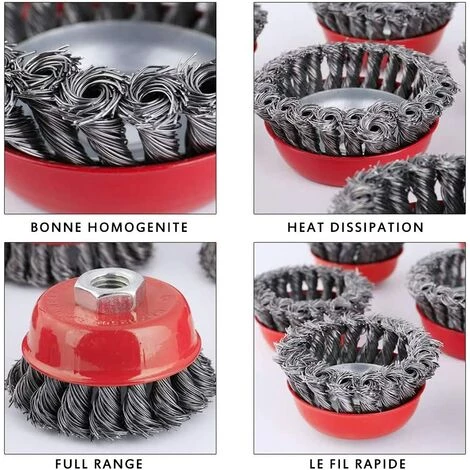 MODOU Tête Brosse Désherbage, Pour Débroussailleuse, Plateau Désherbage En Fil D'acier Universel Aménagement Paysager Coupe Irrigation Machines Accessoires (4 Pouces) 7 MODOU Tête Brosse Désherbage, Pour Débroussailleuse, Plateau Désherbage En Fil D'acier Universel Aménagement Paysager Coupe Irrigation Machines Accessoires (4 Pouces) – Image 5