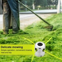 REGALOS Tête De Débroussailleuse Universelle Aluminium Fils Tête Coupe-bordure Tête Double Fil Bobine Tête Fil Nylon Pour Tondeuse, 1 Têtes De Fil + 4 Fils -Débroussailleuse Soldes Magasin 54959948 4