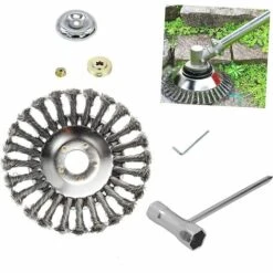 BENOBBY KIDS 6 Pouces/150 Mm Tête De Débroussailleuse Conique En Fil Acier Massif De Fer Noué Gazon Tête Coupe Brosse Tondeuse Gazon Acier Tête Accessoires De Tondeuse Pour Les Coupe-bordures Tondeuses à Gazon,deux Paquets