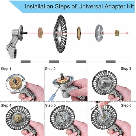 BENOBBY KIDS 6 Pouces/150 Mm Tête De Débroussailleuse Conique En Fil Acier Massif De Fer Noué Gazon Tête Coupe Brosse Tondeuse Gazon Acier Tête Accessoires De Tondeuse Pour Les Coupe-bordures Tondeuses à Gazon,deux Paquets 7 BENOBBY KIDS 6 Pouces/150 Mm Tête De Débroussailleuse Conique En Fil Acier Massif De Fer Noué Gazon Tête Coupe Brosse Tondeuse Gazon Acier Tête Accessoires De Tondeuse Pour Les Coupe-bordures Tondeuses à Gazon,deux Paquets – Image 5