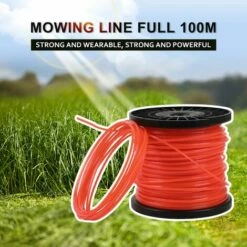 Fil De Rechange Pour Coupe-bordure, En Nylon,4 Pans, Diamètre 2,4 Mm, Longueur 100 M, Rouge，Fontainebleau -Débroussailleuse Soldes Magasin 55490011 5
