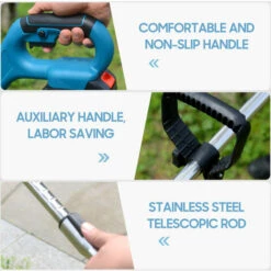 ASUPERMALL 21V 1500mAh Tondeuse à Gazon Sans Fil à Main Télescopique, Coupe-herbe Multifonction Au Lithium, Débroussailleuse électrique, Avec Lame En Plastique, Lame De Scie Circulaire, 2 Batteries - 2 Batteries -Débroussailleuse Soldes Magasin 55568633 3