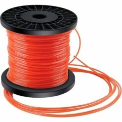 DECKON Forever Speed Fil Pour Débroussailleuses Tenseur De Corde Pour Fil D'herbe 5 Tranches De Fil Diamètre 2,4 Mm X 100 Mètres - Orange Rouge