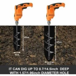 LUCKY-88 Outils De Jardin Foret Au Sol En Alliage Foret à Tarière Pour Plantes De Jardin 2PCS (4X22+5X37) -Débroussailleuse Soldes Magasin 56330768 5