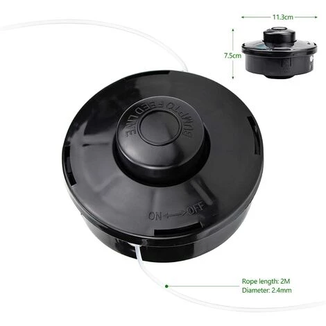 ZHUOXUAN Lot De 2 Têtes De Tondeuse à Gazon Universelles A6481 En Nylon Pour Tondeuse à Bobine De Rechange M10 X 1,25 Pour Tondeuses à Gazon à Essence 4 ZHUOXUAN Lot De 2 Têtes De Tondeuse à Gazon Universelles A6481 En Nylon Pour Tondeuse à Bobine De Rechange M10 X 1,25 Pour Tondeuses à Gazon à Essence – Image 2